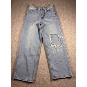 BDG Urban Outfitters High Rise Baggy Light Wash Distressed Jeans Womens 34